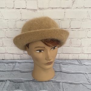 Angora & wool fuzzy bucket hat